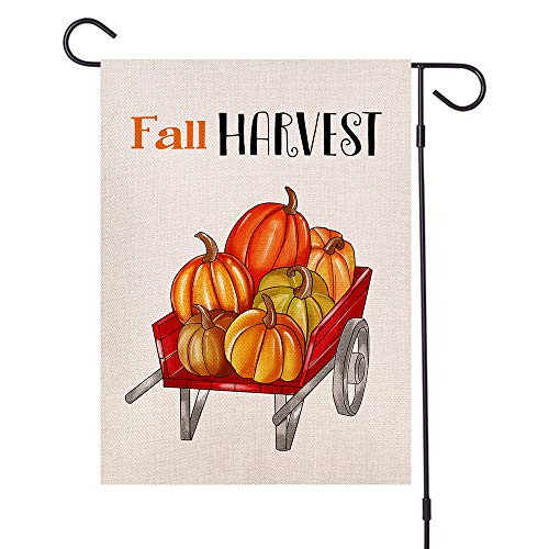 Ogiselestyle Pumpkin Welcome Garden Flag Vertical Double Sided 12_5 x 18 Inch Autumn Fall Harvest Burlap Yard Outdoor Decor Ogiselestyle Pumpkin Welcome Garden Flag Vertical Double Sided 12_5 x 18 Inch Autumn Fall Harvest Burlap Yard Outdoor Decor