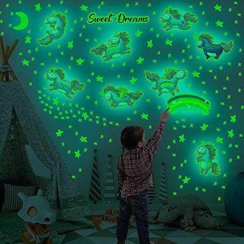 Glow in The Dark Stars and Unicorn Wall Decals Glowing Stars Stickers for Ceiling Wall Decals Perfect for Kids Nursery Bedroom Living Room154 Pcs Glow in The Dark Stars and Unicorn Wall Decals Glowing Stars Stickers for Ceiling Wall Decals Perfect for Kids Nursery Bedroom Living Room154 Pcs