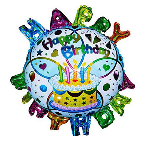 2 PcsHappy BirthdayLarge Cake Colour Foil Balloons 25 Inch Happy Birthday Balloon Mylar Balloon Happy Birthday Banner Balloons Birthday Party Decoration