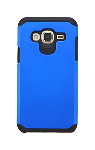 Asmyna Cell Phone Case for Samsung J320 (Galaxy J3) - Retail Packaging - Black/Blue/Black/Blue