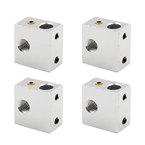 BTMB 4pcs Aluminum Extruder Heater Block with Allen wrenchCompatible with E3D V6 J-Head RepRap Bowden Hotend Extruder for MK7 MK8 Reprap 3D Printer