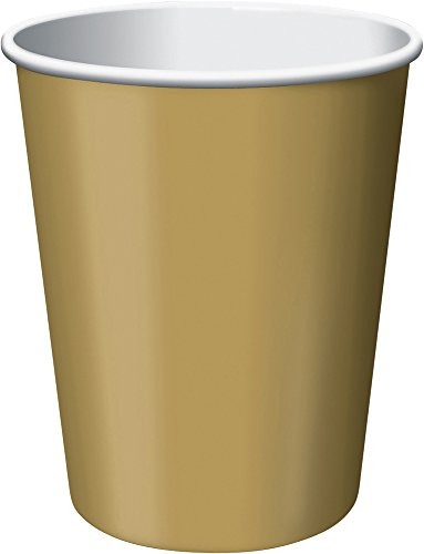 Creative Converting Paper Hot/Cold Cups, 9-Ounce., Glittering Gold Color, 24 count