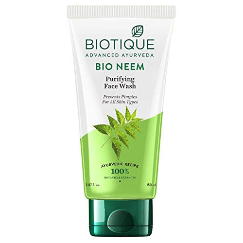 Biotique Advanced Ayurveda Bio Neem Purifying Face Wash for All Skin Types 100 ml 3_38 OZ_ I Prevents Pimples for all skin type Biotique Advanced Ayurveda Bio Neem Purifying Face Wash for All Skin Types 100 ml 3_38 OZ_ I Prevents Pimples for all skin type