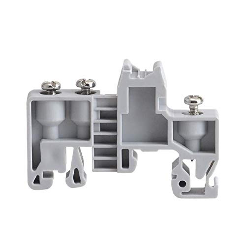 10 Pcs EUK-3 DIN Rail Terminal Blocks End Stopper Bracket Fit for 35mm Width Rail - Gray