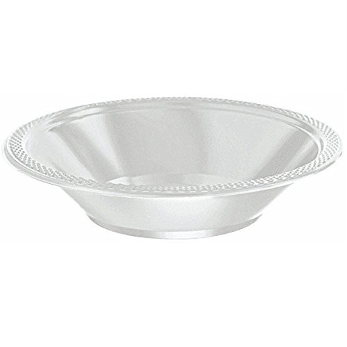 Reusable Party Bowls Tableware, 20 Pieces, Made from Plastic, Silver, 12 oz by Amscan
