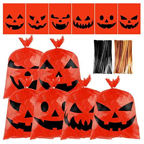 URATOT 120 Pieces Halloween Candy Bags Snack Bags Plastic Trick or Treat Candy Bags Halloween Pumpkin Candy Snack Bags with Twist Ties for Halloween Party Supplies URATOT 120 Pieces Halloween Candy Bags Snack Bags Plastic Trick or Treat Candy Bags Halloween Pumpkin Candy Snack Bags with Twist Ties for Halloween Party Supplies