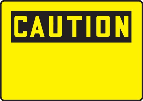 Accuform MRBH606VA Aluminum Safety Sign Legend CAUTION BLANK 10 Length x 14 Width Black on Yellow Accuform MRBH606VA Aluminum Safety Sign Legend CAUTION BLANK 10 Length x 14 Width Black on Yellow