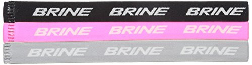 Brine Womens Lacrosse Headband Pack with Grippers-Pink Black Silver One Size Pastel