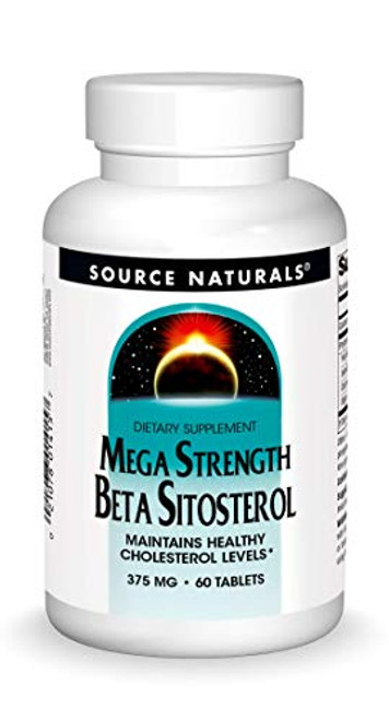 Source Naturals Mega Strength Beta Sitosterol 375mg Cardiovascular Cholesterol Support Supplement - 60 Tablets Source Naturals Mega Strength Beta Sitosterol 375mg Cardiovascular Cholesterol Support Supplement - 60 Tablets