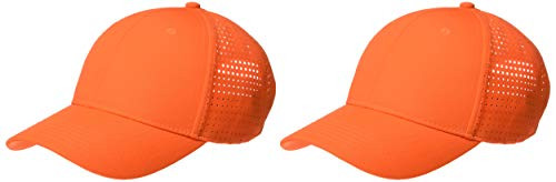 Marky G Apparel Performance Perforated Cap 2 Pack Bright Orange One Size
