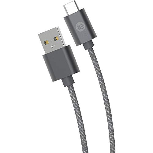 Charge   Sync Braided USB-C to USB-A Cable 10ft Gray