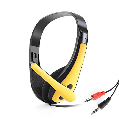 Bass for PC Computer Phone Stereo Noise Cancelling Microphone Headset Headset 3_5mm Head HeadphoneSingle PlugBlue