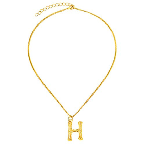 ChainsPro Alphabet Necklace H Initial Pendant Teen Girls Choker Bamboo Letter Necklace for Girls Letter H