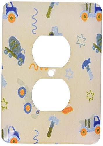 3dRose lsp-33309-6 Two Plug Outlet Cover with Toy Trucks