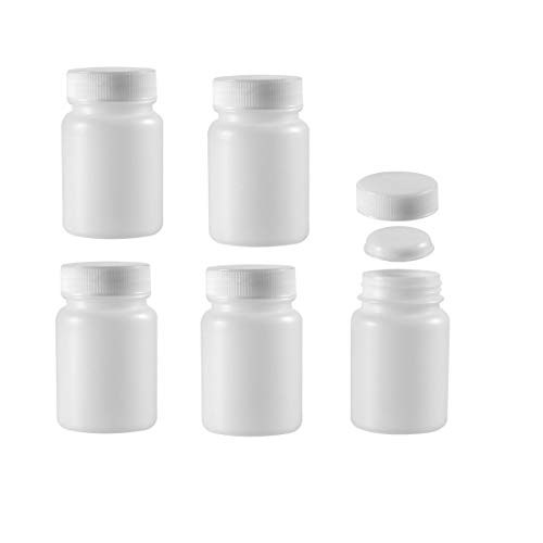 uxcell Plastic Lab Chemical Reagent Bottle 50ml1_7oz Wide Mouth Sample Sealing Liquid Storage Container 5pcs