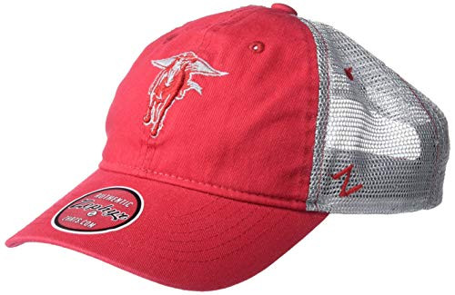 NCAA Zephyr Texas Tech Red Raiders Mens Nimbus Washed Cotton Relaxed Hat Adjustable Primary Team ColorGrey