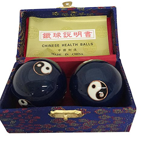 Baoding Balls Chinese health Massage Exercise Stress Balls -Blue YinYang 3
