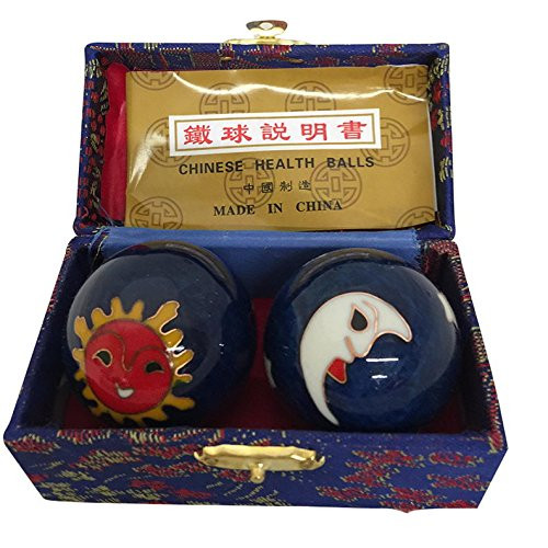 Baoding Balls Chinese Health Massage Exercise Stress Balls -Blue Moon   Sun 3