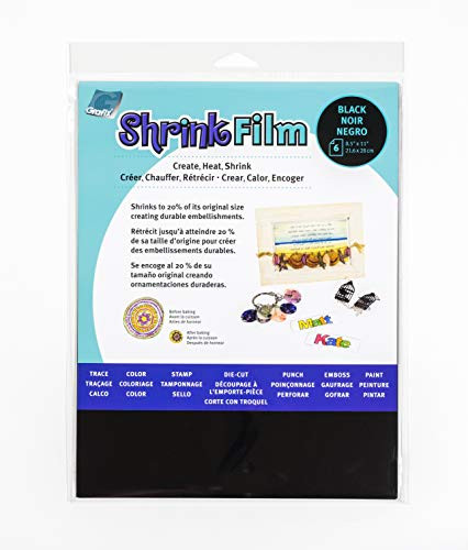Grafix KSF6-B Shrink Film  Black 8_5 x 11 Pack of 6 6 Fl Oz