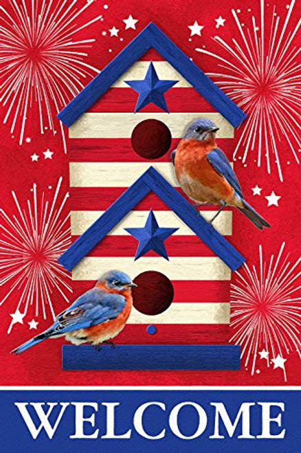 Texupday Welcome Celebrate July 4th Patriotic Birdhouse Fireworks Decoration Garden Flag Outdoor Yard Flag 12 x 18 Texupday Welcome Celebrate July 4th Patriotic Birdhouse Fireworks Decoration Garden Flag Outdoor Yard Flag 12 x 18