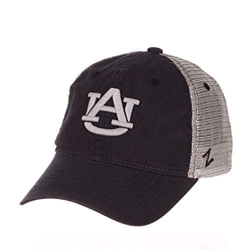 NCAA Zephyr Auburn Tigers Mens Nimbus Washed Cotton Relaxed Hat Adjustable Primary Team ColorGrey
