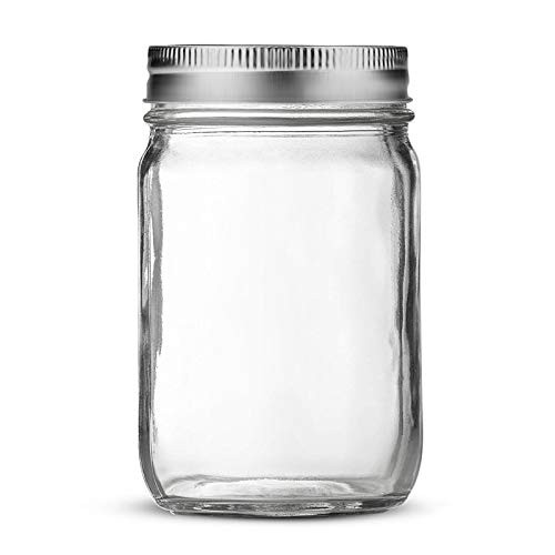 Canning Jar with Lid INYOU 16oz Regular Mouth Mason Jar with Lid Glass Jar Airtight Lid for Food Storage Salads Yogurt Jelly Canning Jar with Lid
