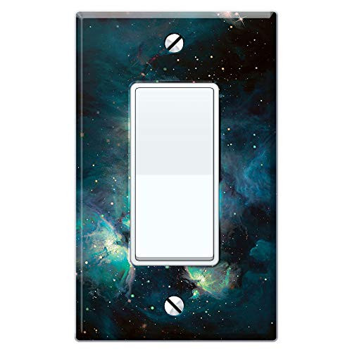 WIRESTER Single Gang Decorator Light Switch PlateWall Plate Cover - Blue Sky Galaxy Nebula