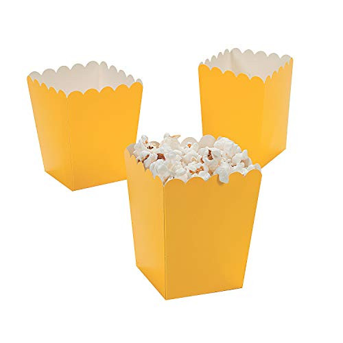 Mini Popcorn Boxes - Yellow - Teacher Resources   Birthday Supplies by Oriental Trading Company