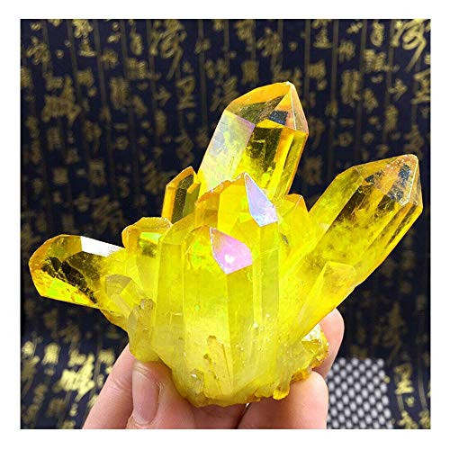 Wixine 1Pcs Rare Natural Yellow Crystal Quartz Citrine Cluster Mineral Specimen Healing