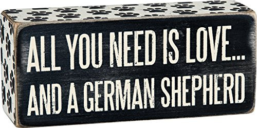 Primitives by Kathy Paw Print Trimmed Box Sign 6" x 2.50" German Shepherd Primitives by Kathy Paw Print Trimmed Box Sign 6" x 2.50" German Shepherd