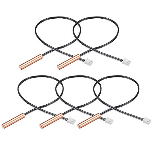 uxcell 5 Pcs 15K NTC Thermistor Probe 15_7 Inch Copper Sensitive Temperature Temp Sensor for Air Conditioner