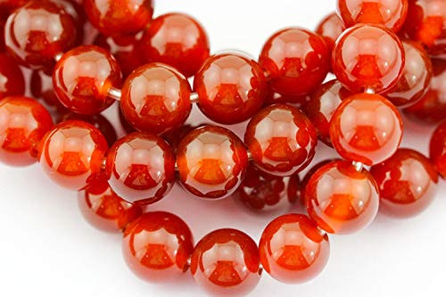 JM Design 2_0mm Large Hole Red Agate Carnelian Smooth Round Size 6mm 15_5  per Strand Gemstone Loose Beads for Jewelry Making