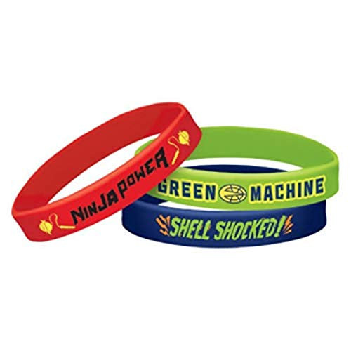 amscan Assorted Rise of The TMNT Rubber Wristbands- 6 pcs_