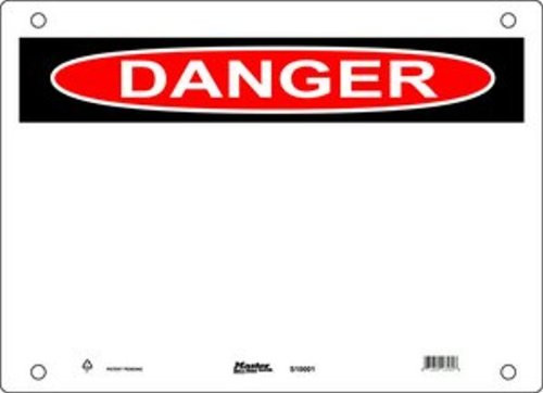 Master Lock S10002 20 Width x 14 Height Polypropylene Red and Black on White Safety Sign with Blank Section Header Danger