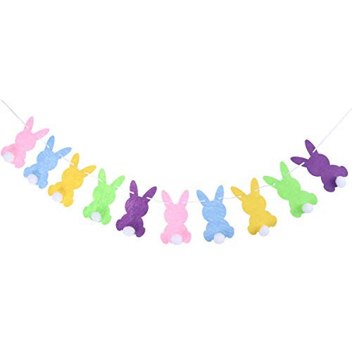 BinaryABC Easter Bunny Rabbit Banner Bunting Garland Easter Decorations