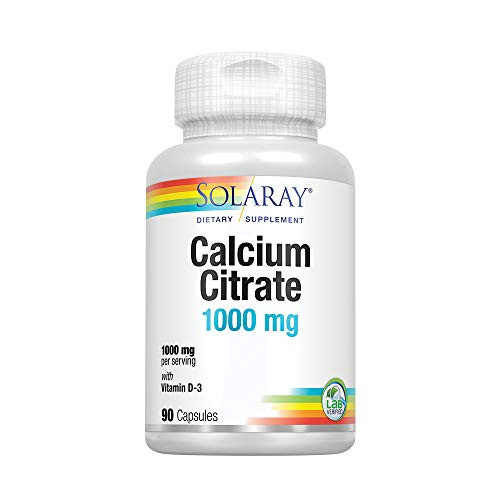 Solaray Calcium Citrate with Vitamin D-3 1000mg for Healthy Bones Teeth Cardiovascular Muscle Nerve Function Enhanced Absorption 90 Ct Solaray Calcium Citrate with Vitamin D-3 1000mg for Healthy Bones Teeth Cardiovascular Muscle Nerve Function Enhanced Absorption 90 Ct