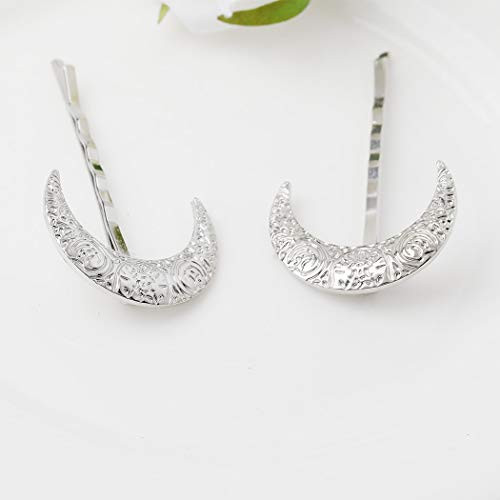 Tgirls Fashion 2Pcs Crescent Shaped Hair Clips Moon Hair Pin Hairclip Accessories for Women and Girls Silver Tgirls Fashion 2Pcs Crescent Shaped Hair Clips Moon Hair Pin Hairclip Accessories for Women and Girls Silver