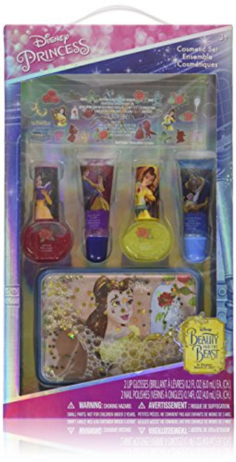 TownleyGirl Disney Beauty and the Beast Kiss it Paint it Lip Gloss and Nail Polish Set with Glittery Makeup Case TownleyGirl Disney Beauty and the Beast Kiss it Paint it Lip Gloss and Nail Polish Set with Glittery Makeup Case