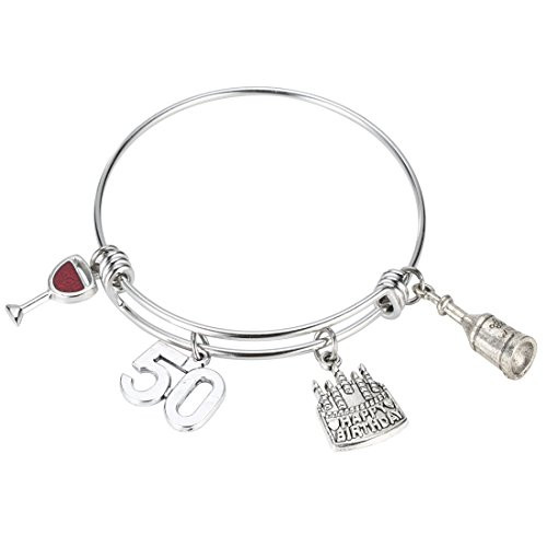 Birthday Gifts for Her Adjustable Stainless Steel Bangle 30th 40th 50th 60th 50th Birthday Birthday Gifts for Her Adjustable Stainless Steel Bangle 30th 40th 50th 60th 50th Birthday