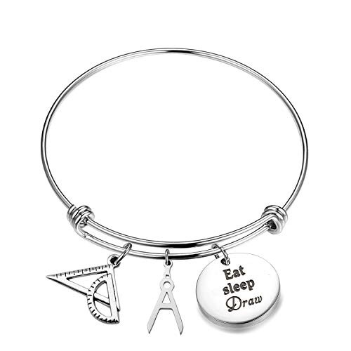 FUTOP Eat Sleep Draw Bracelet Bangle Gift for Architect Engineer Architect Student Graduation Gift Architect Bracelet