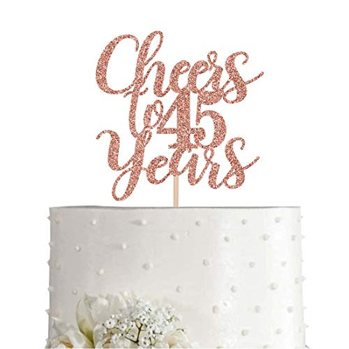 45 Rose Gold Glitter Cheers to 45 Years Cake Topper Happy 45th Birthday Party Toppers Decorations Supplies 45 Rose Gold Glitter Cheers to 45 Years Cake Topper Happy 45th Birthday Party Toppers Decorations Supplies