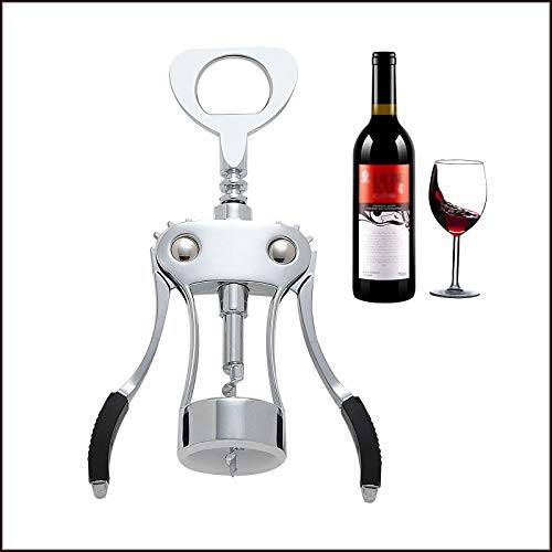 Stainless Steel Wing Corkscrew Wine Opener Beer Cap Bottles Opener Remover Waiters Corkscrew Cork for Chateau Bars Kitchen Restaurant Black Stainless Steel Wing Corkscrew Wine Opener Beer Cap Bottles Opener Remover Waiters Corkscrew Cork for Chateau Bars Kitchen Restaurant Black