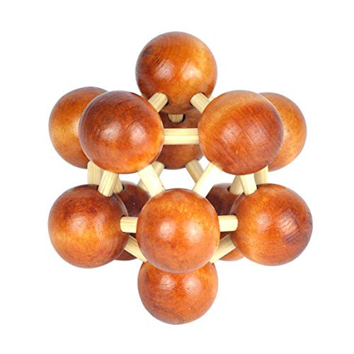 KAILIMENG 3D Molecule Model Brain Teaser Wooden Puzzle for Kids and Adults 3 Inches