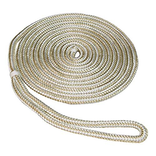 SeaSense 38 x 15 Double Braid Nylon Dockline GoldWhite