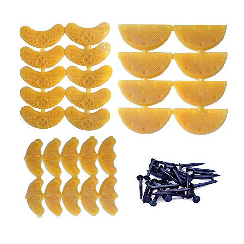 Heel Plates 14 Pairs Rubber Shoes Heel taps Tips Repair Pad Replacement with Nails Small MediumLarge Size Yellow