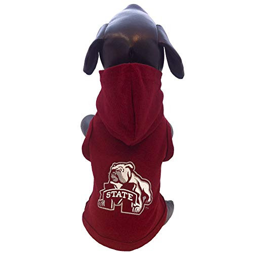 NCAA Mississippi State Bulldogs Collegiate Cotton Lycra Hooded Dog Shirt Team Color Tiny NCAA Mississippi State Bulldogs Collegiate Cotton Lycra Hooded Dog Shirt Team Color Tiny