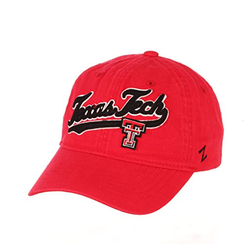 NCAA Zephyr Texas Tech Red Raiders Mens Homer Washed Cotton Relaxed Hat Adjustable Primary Team Color