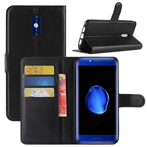 DOOGEE BL5000 Case Fettion Premium PU Leather Wallet Flip Phone Protective Case Cover with Card Slots and Magnetic Closure for DOOGEE BL5000 Smartphone Wallet - Black