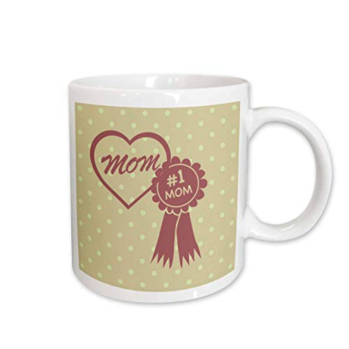 3dRose Number One Mom Mothers Day Inspirations Ceramic Mug 15-Ounce