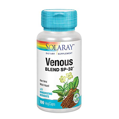 Solaray Venous Blend SP-32  Herbal Blend wCell Salt Nutrients to Help Support Healthy Blood Vessels  Non-GMO Vegan  50 Servings  100 VegCaps